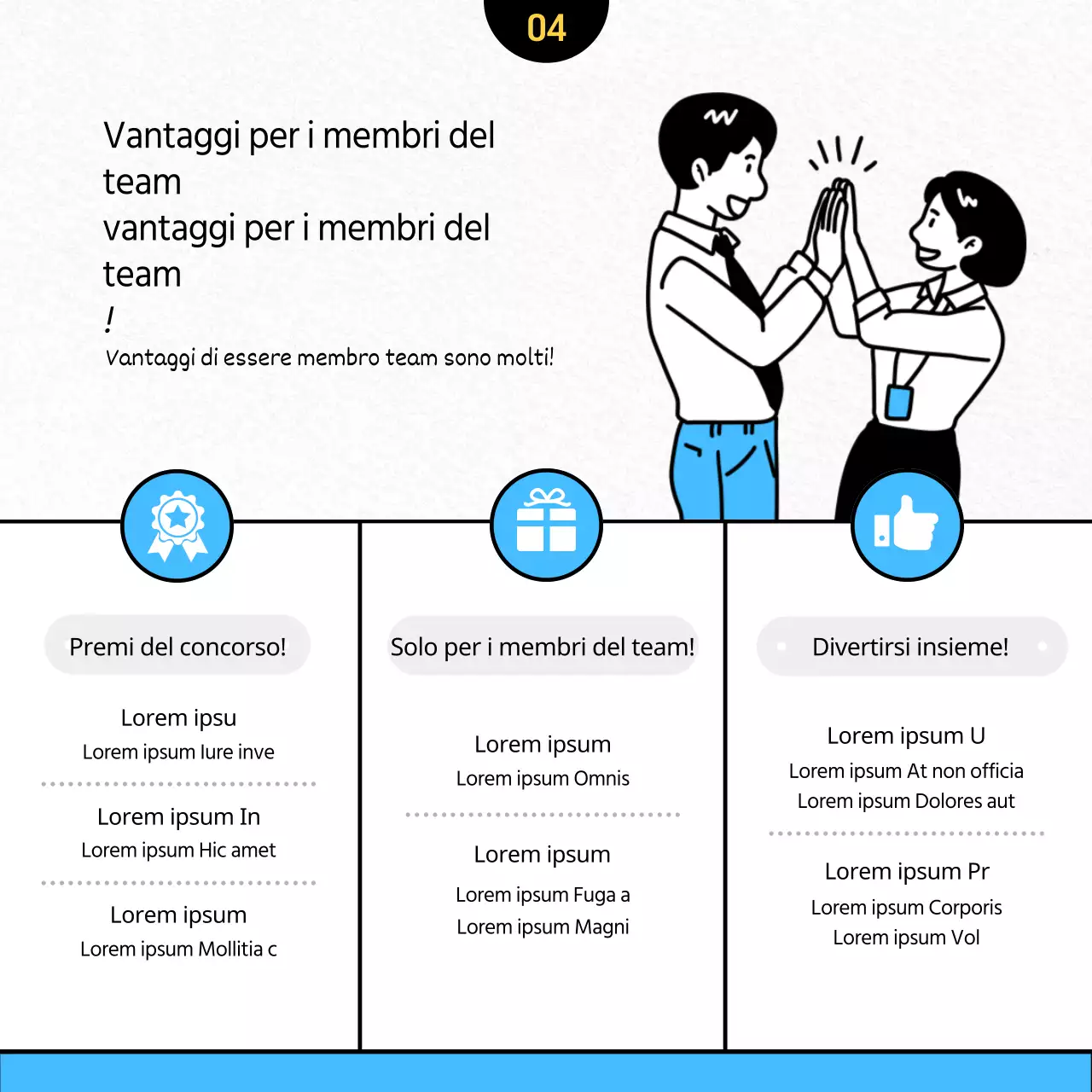 Cercasi membri del team per un concorso di illustrazione pulita e di colore blu chiaro