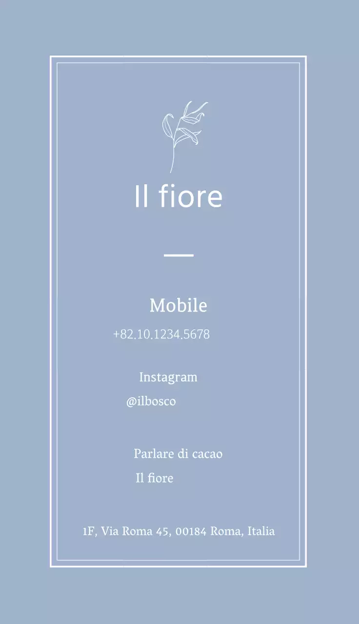 illustrazione blu semplice fiorista vintage