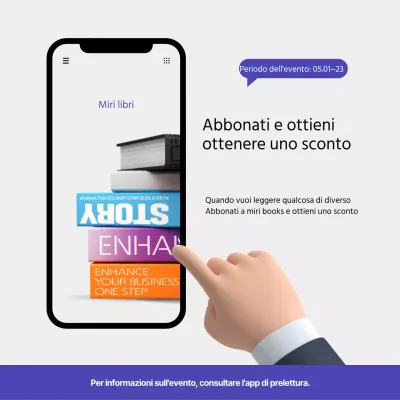 Offerte di abbonamento alle app di lettura in nero e viola