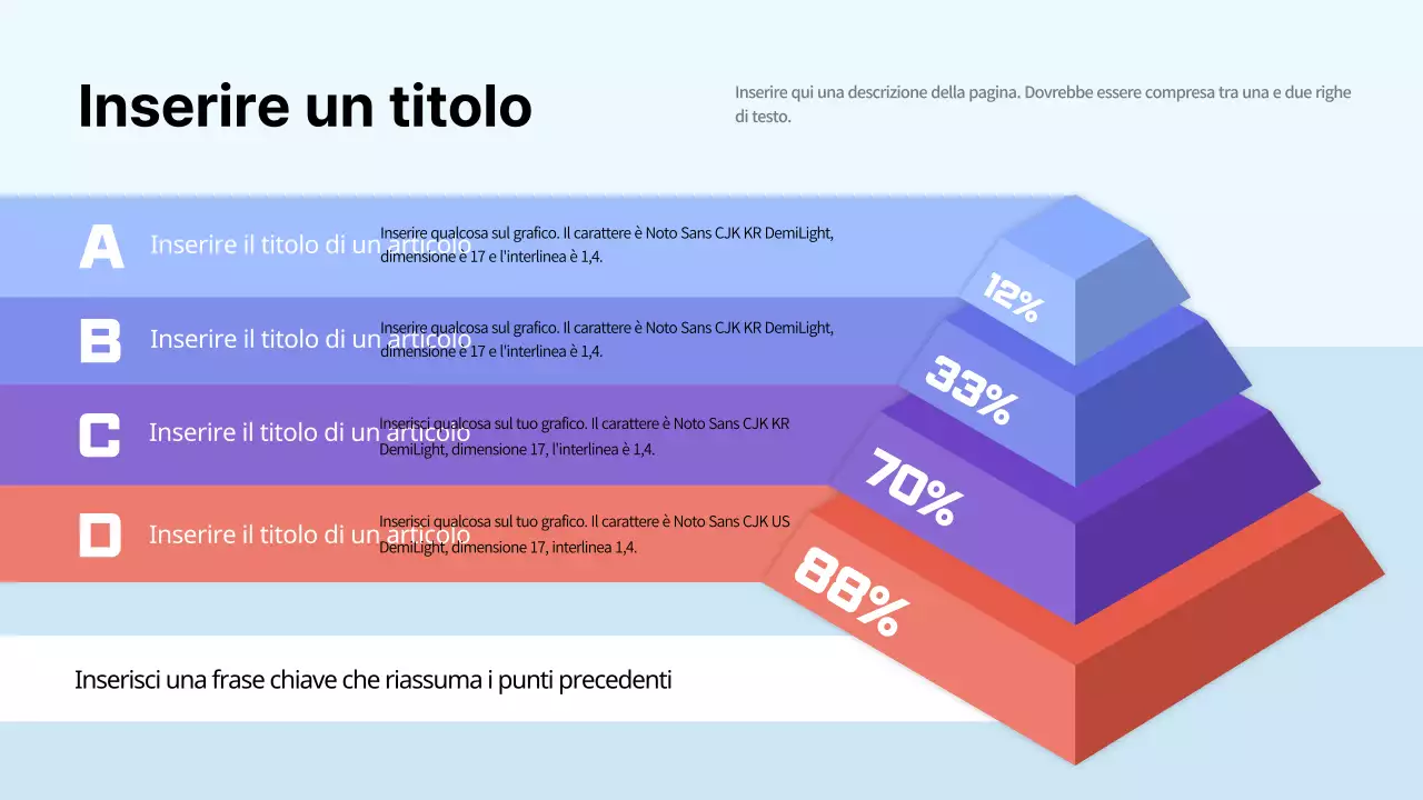 Infografiche pulite e colorate con grafici piramidali