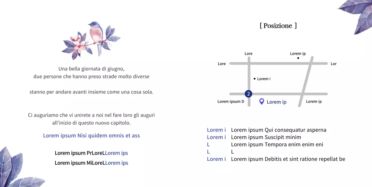 Partecipazione di nozze con fiori d'amore e pappagalli in tonalità rosa