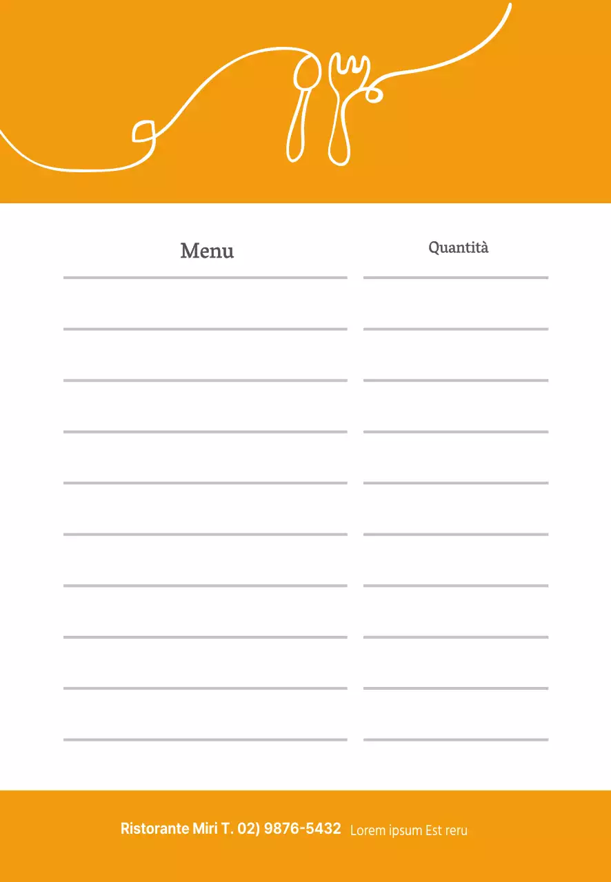 Ordini del ristorante