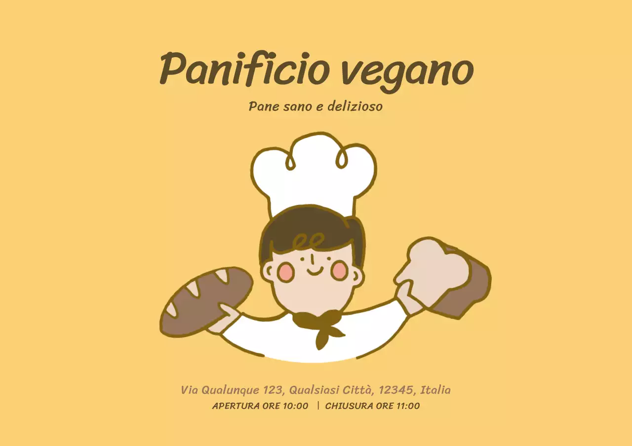Giallo Carino ChefPersonaggio Panificio CartolinaPostcard