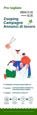 Una campagna semplice e simpatica in stile illustrazione in blu navy e verde.