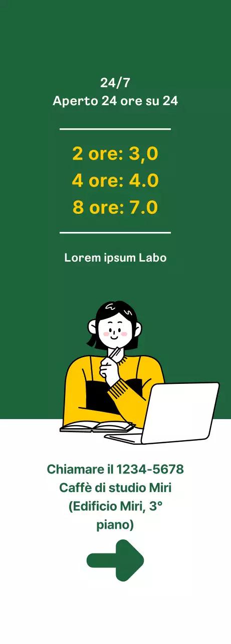 Promuovete il vostro caffè studio con uno sfondo verde e pulito