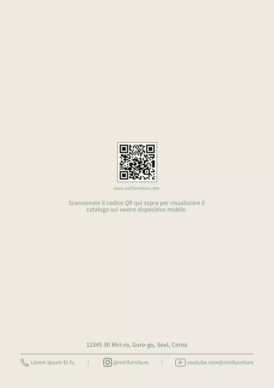 Dichiarazione del marchio di mobili moderni bianchi e verdi