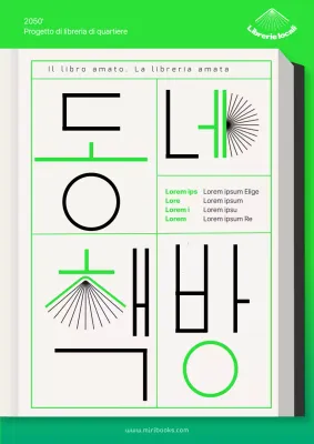 Progetto di libreria di quartiere a tipografia verde
