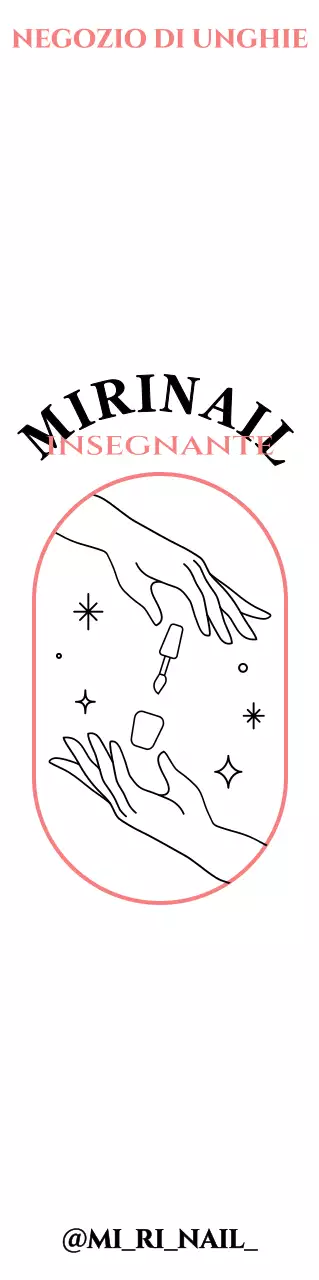 Promuovere un negozio di nail art con l'illustrazione di una mano e di uno smalto rosa e nero