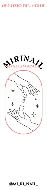 Promuovere un negozio di nail art con l'illustrazione di una mano e di uno smalto rosa e nero