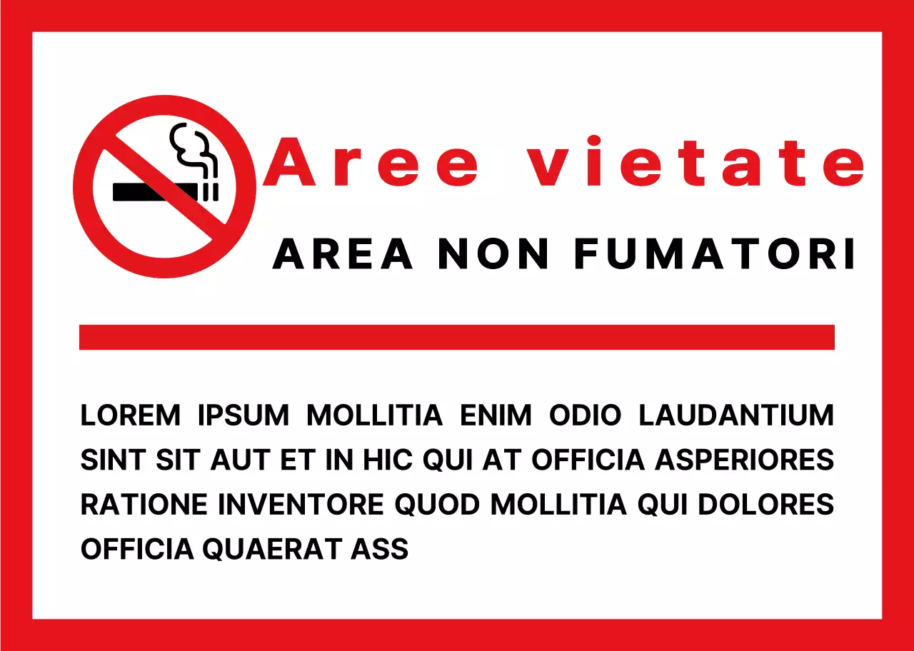 Rosso e nero semplice allineamento del testo di base stile di layout Nessuna informazione sul fumo