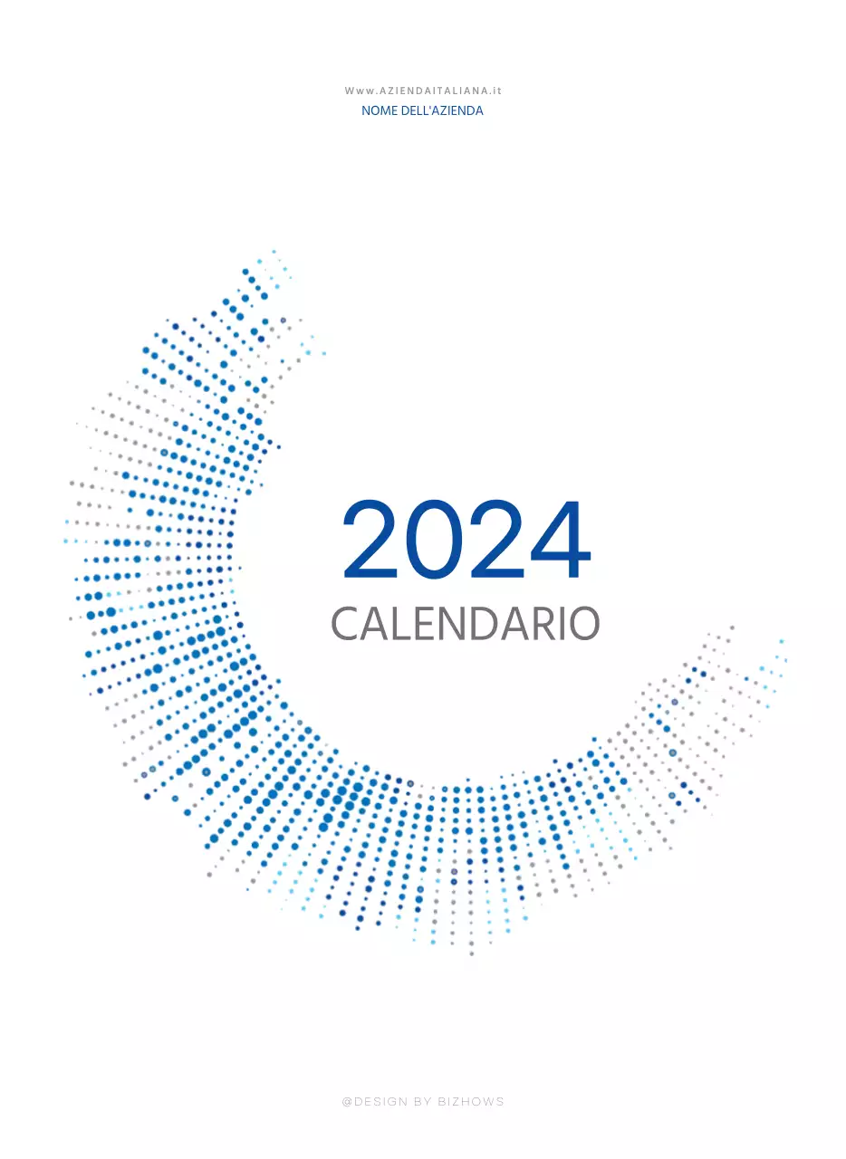 Calendario da parete di concetto aziendale semplice in blu e bianco