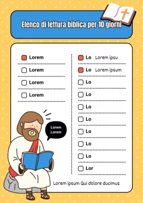 Tabella di lettura della Bibbia di 10 giorni, gialla e blu