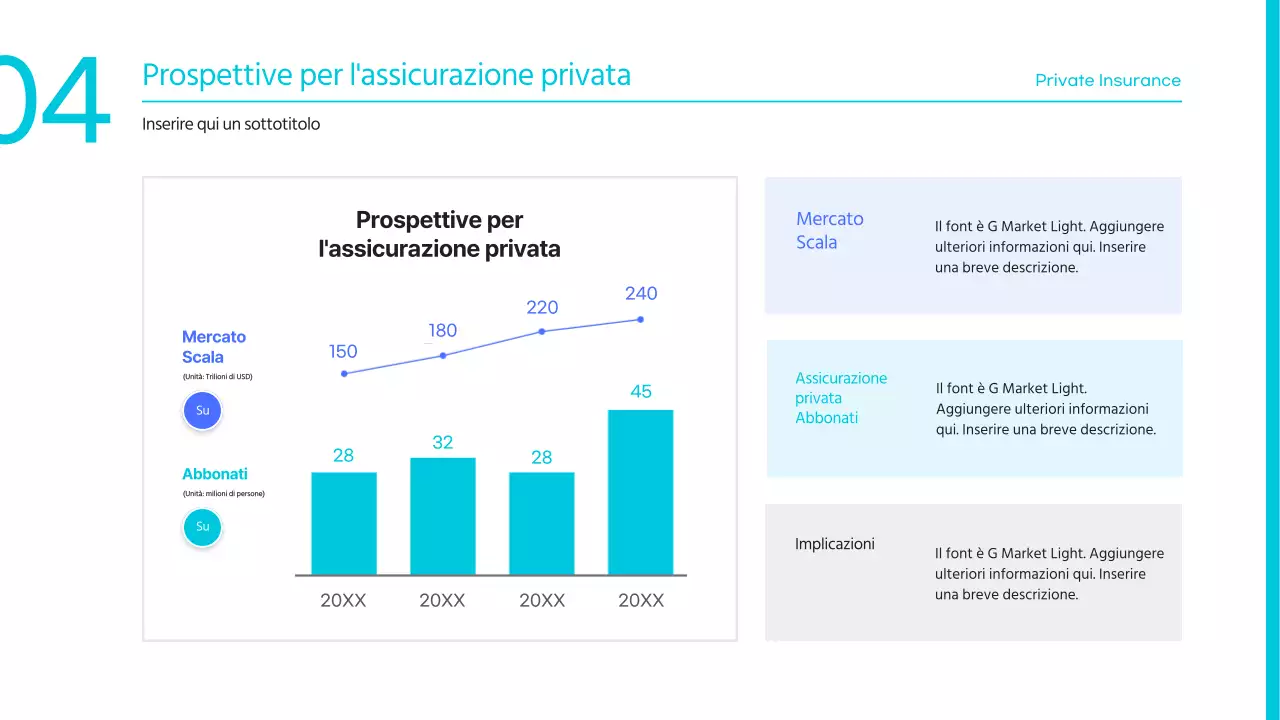 Una semplice presentazione assicurativa blu e azzurra