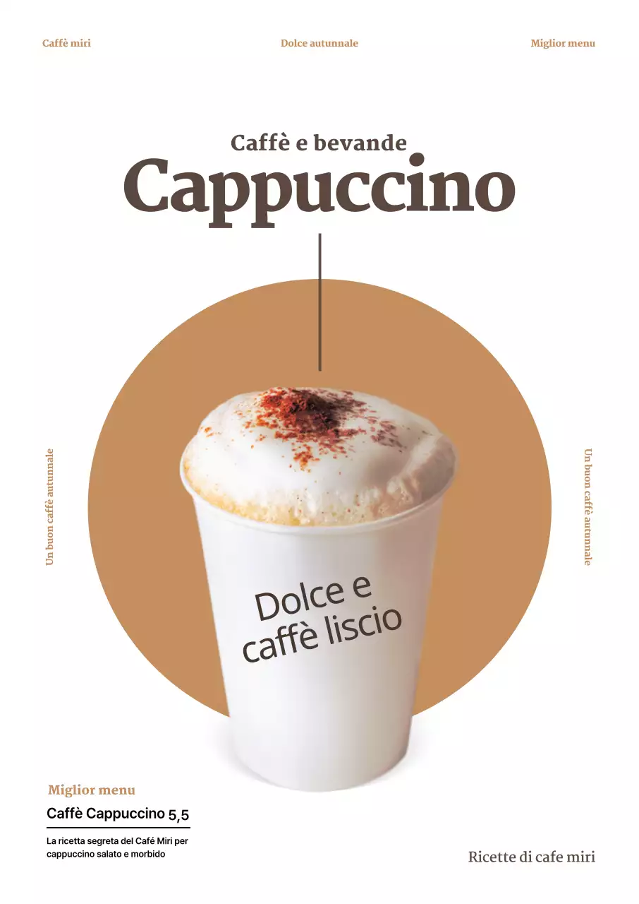 Promuovere il caffè autunnale nei toni del bianco e del beige