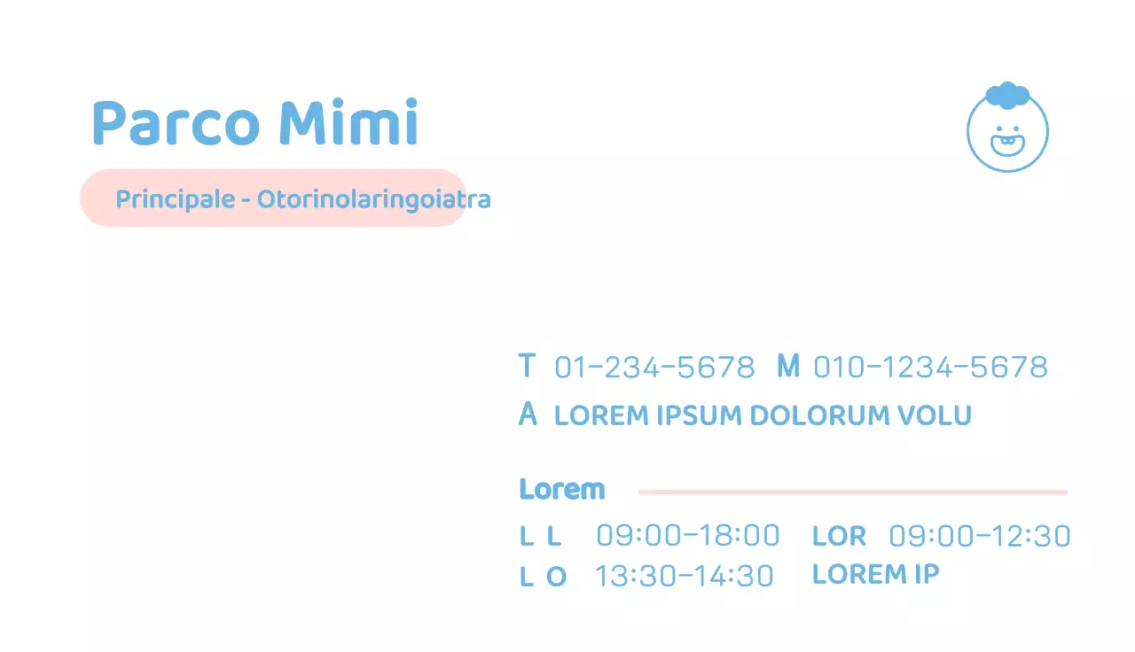 Semplice ospedale pediatrico con illustrazione di bambini in azzurro e rosa