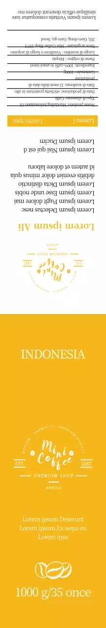 Confezione regalo con chicchi di caffè giallo