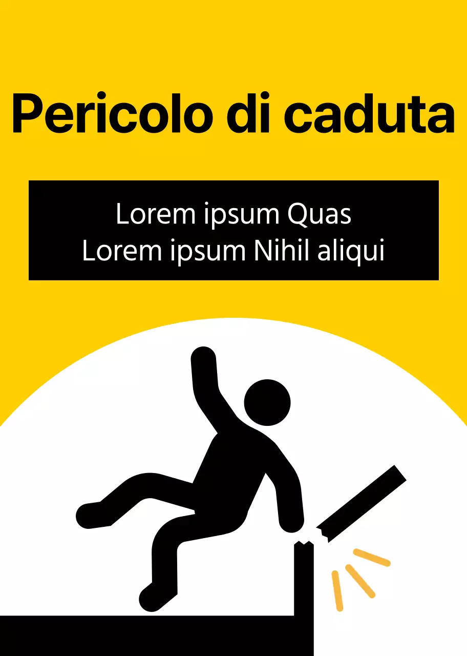 Un'avvertenza evidente con un pittogramma umano rosso e nero
