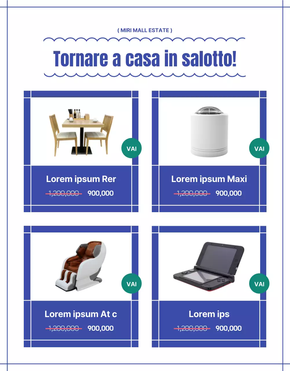 Un evento espositivo estivo che mette in risalto le linee semplici del blu.