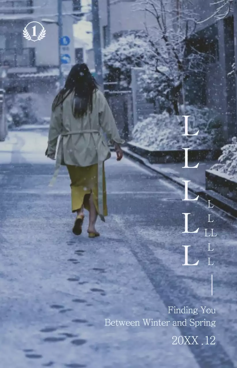 Poster film dengan kutipan film yang emosional dalam warna-warna lembut