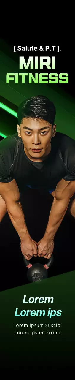 Fitness PT promozionale in nero e verde fluorescente