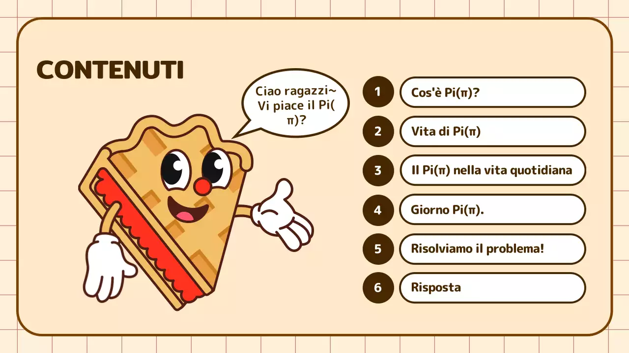 Educazione circonferenziale con cartone animato in beige e marrone