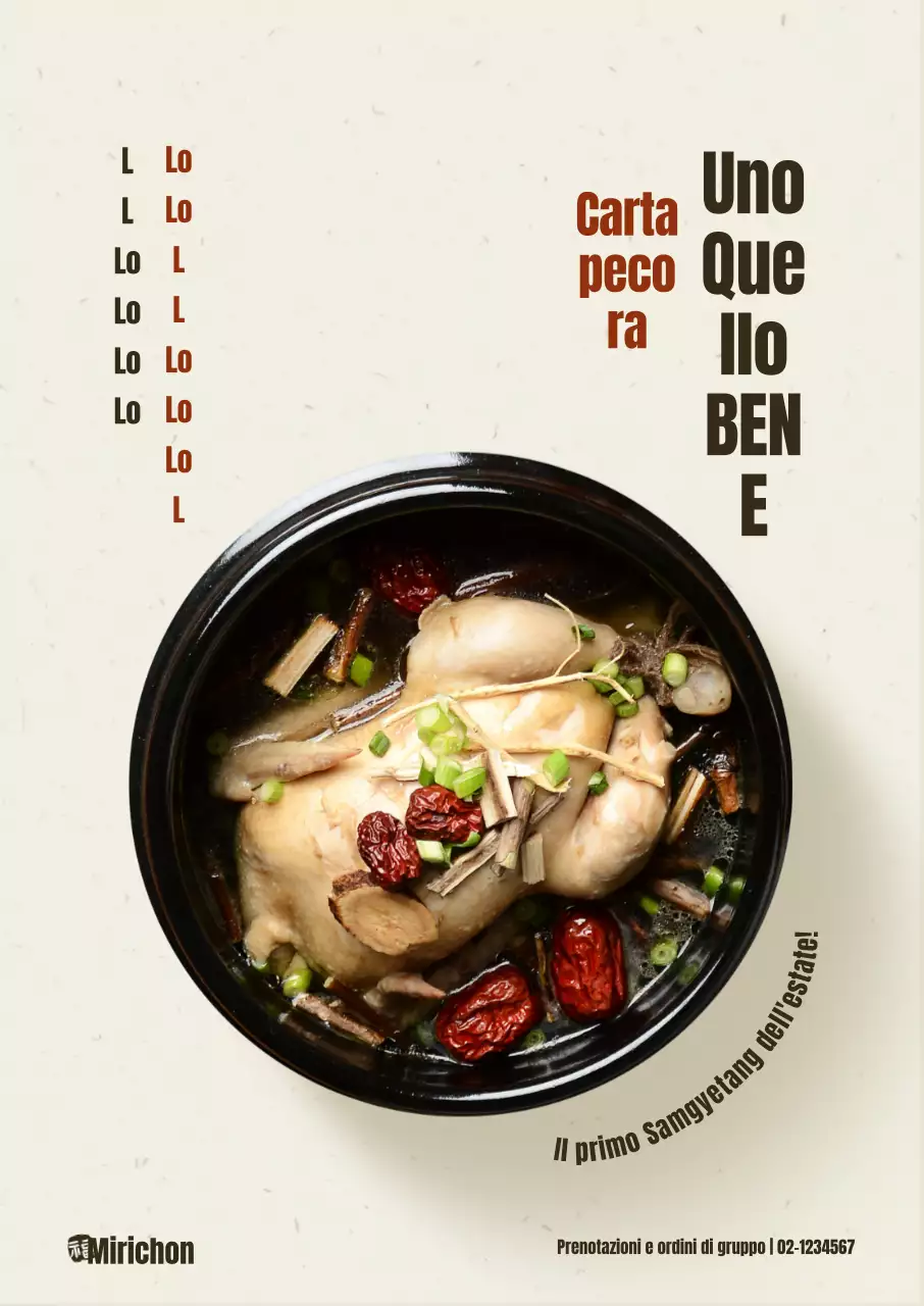 Promuovere un nuovo menu udon bianco e rosso pulito