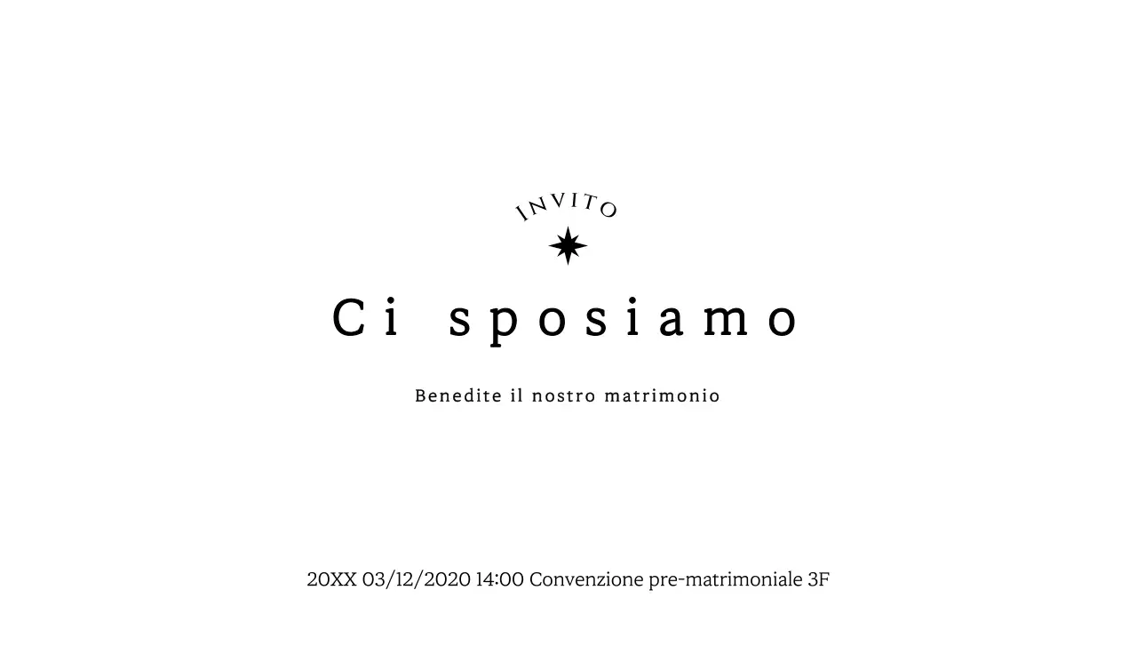 Matrimonio con concetto di stella