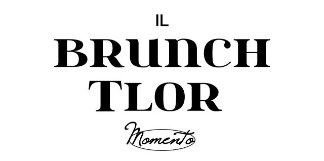 Testo semplice e pulito in stile logotipo in bianco e nero per le promozioni e il merchandising di un caffè brunch