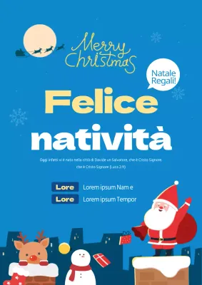 Presepe verticale blu e giallo