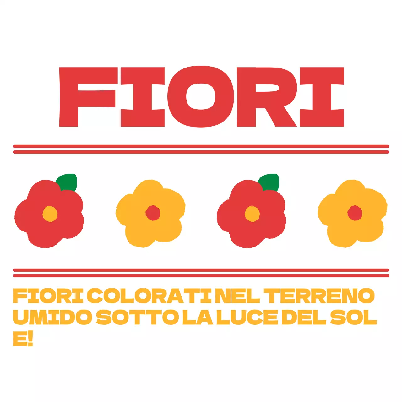 Illustrazione di fiore carino arrotondato rosso e giallo marrone e combinazione di testo stile di layout per merce personalizzata