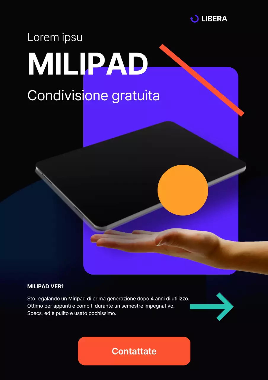 In palio un tablet pad astratto in nero e colori vivaci
