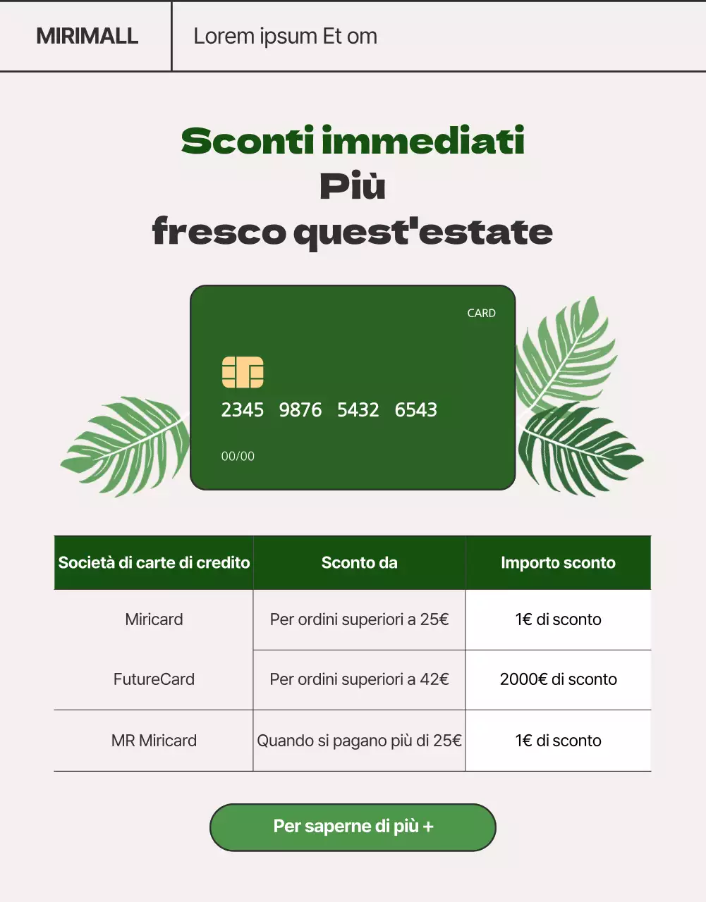 Mobili estivi in beige e verde