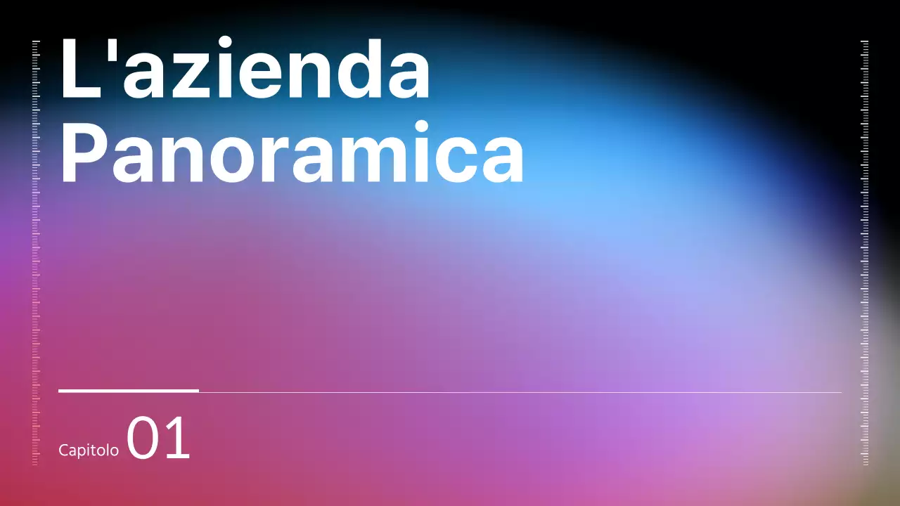 Presentazione IR con concetto di business nero, blu e rosso gradiente