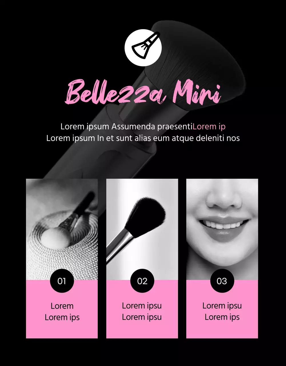 Promuovere pennelli kitsch su uno sfondo rosa