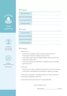 Contratto per il depuratore d'acqua blu