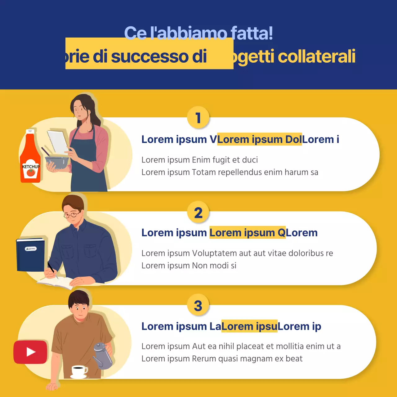 illustrazione blu concetto di lavoratore d'ufficio progetto laterale cardnews