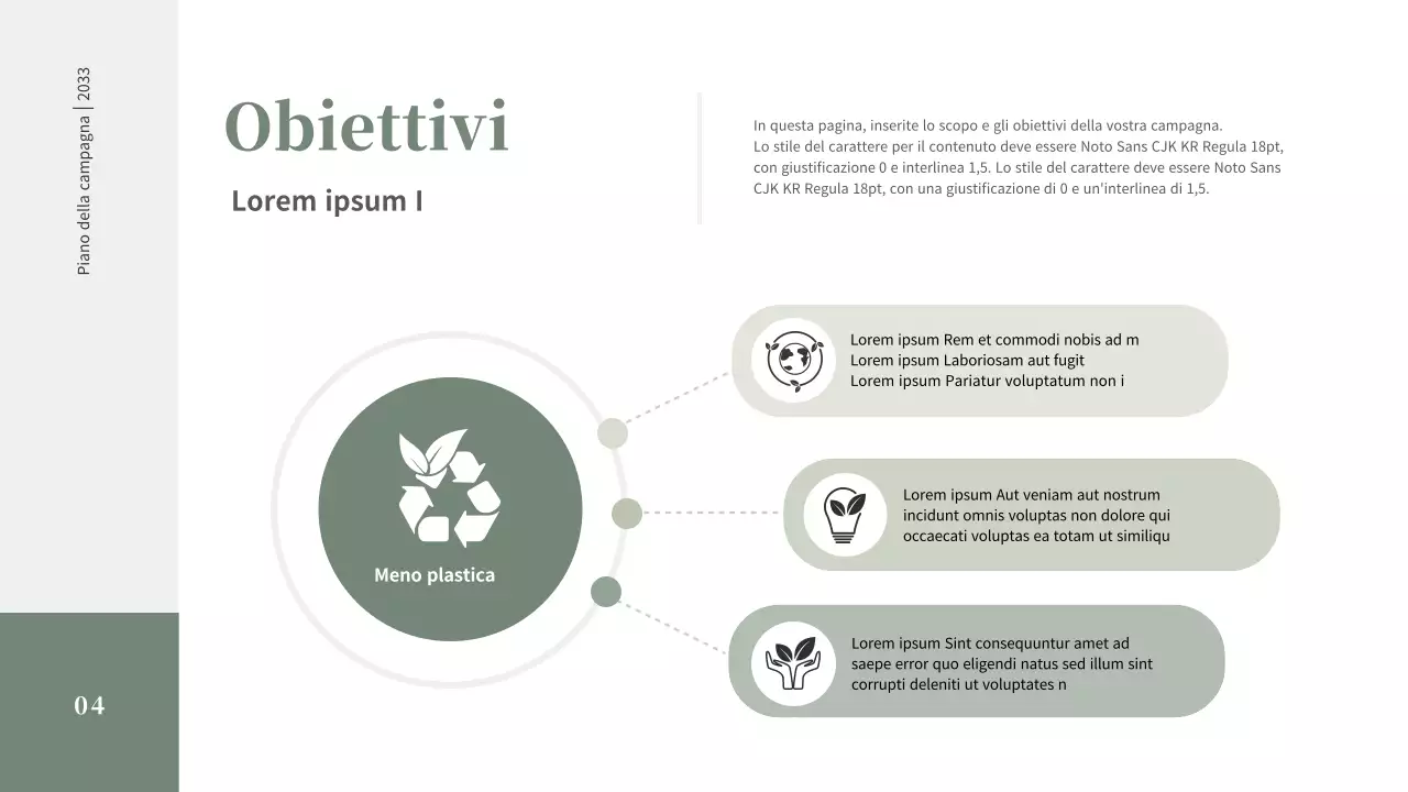 Un semplice brief per la campagna "zero rifiuti" in verde tenue