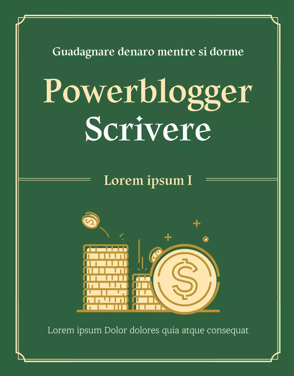 Una pagina promozionale dell'ebook pulita e verde