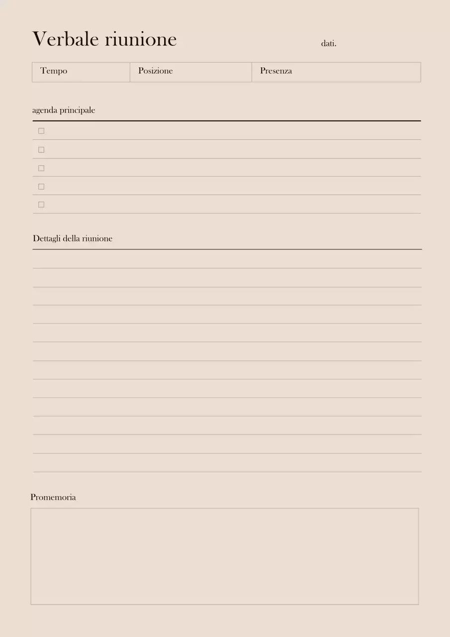 Marrone, sentimentale Verbale di riunione GoodNote