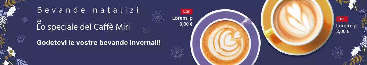 Menu del caffè con foto blu