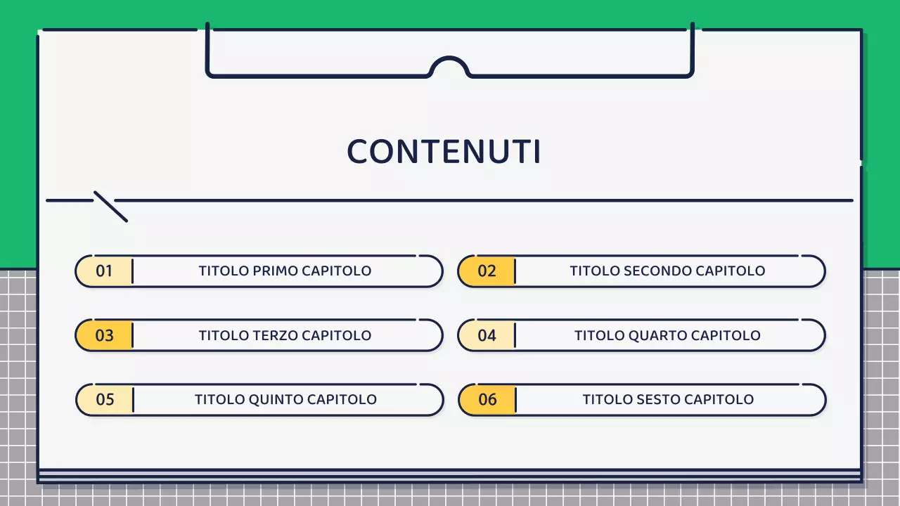 Presentazione sulla progettazione di icone carine e basilari in verde e giallo