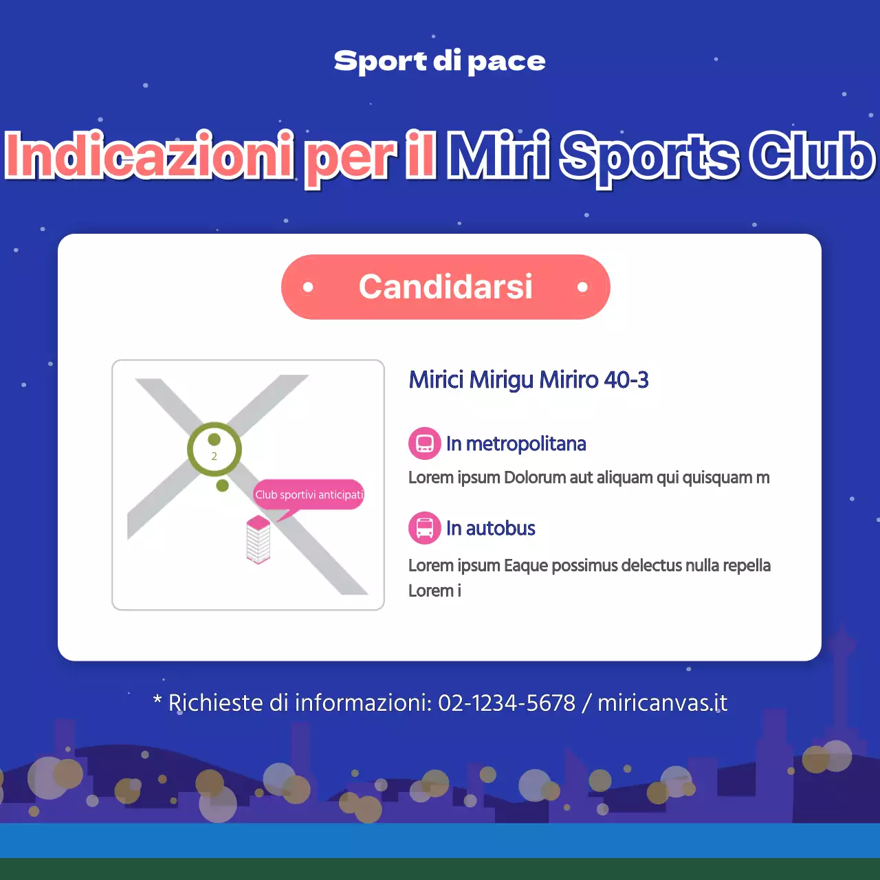 Promuovere i club sportivi di base in blu e rosa