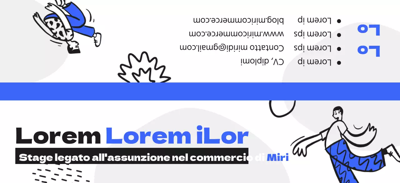 Un kit di benvenuto per commemorare il vostro stage legato alla carriera con un'illustrazione umana blu e nera.