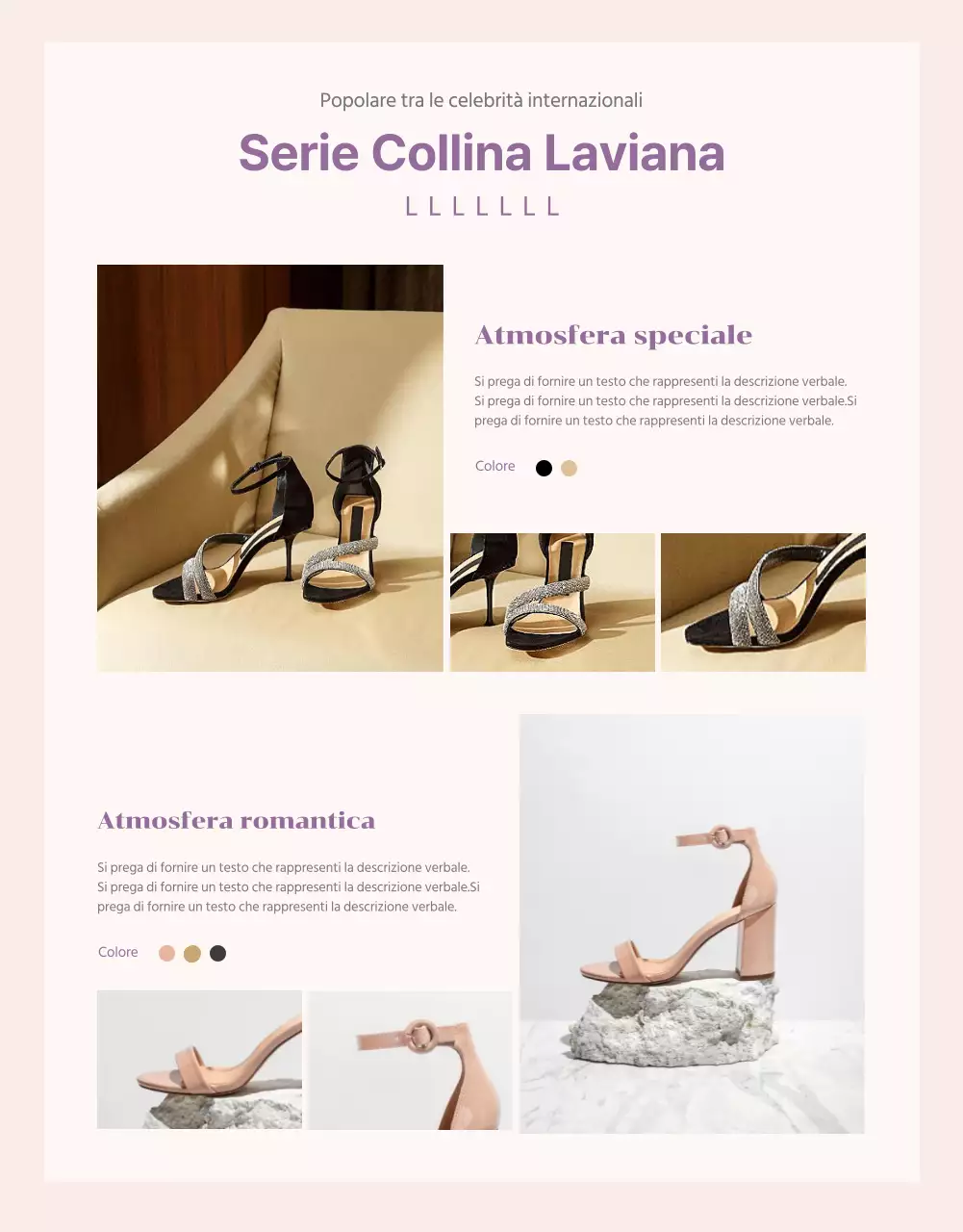 Semplice pagina di dettaglio dell'acquisto all'estero con accenti viola