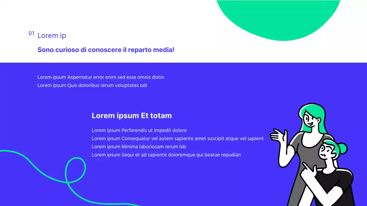 Una moderna presentazione del dipartimento di relazioni pubbliche dell'università in bianco e blu