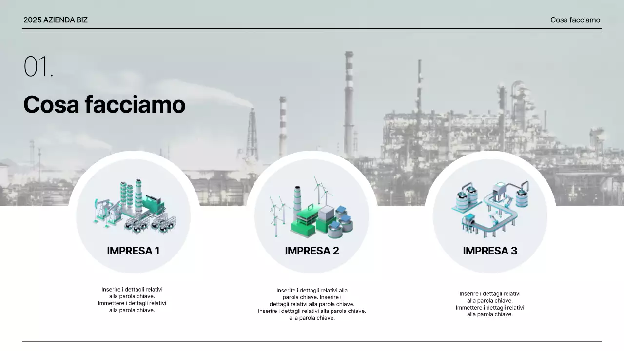 Attività principale in grigio e icona della fabbrica in 3D