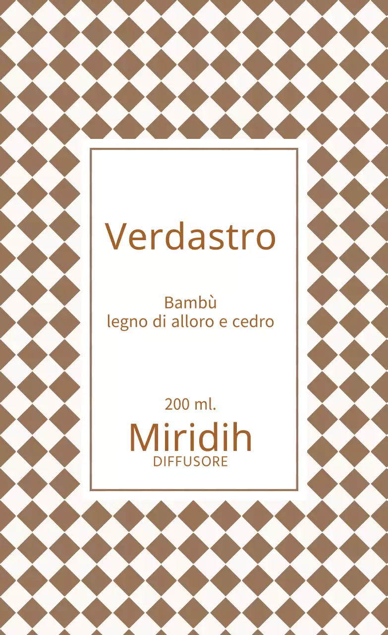 Etichetta del diffusore a scacchiera marrone