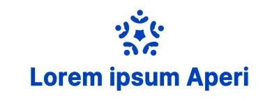 Stile del logo con simbolo pulito blu e nero per informare e promuovere le informazioni del centro di sostegno alle famiglie