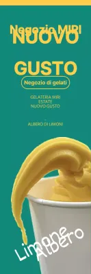 Menu estivo della gelateria Lemon in giallo