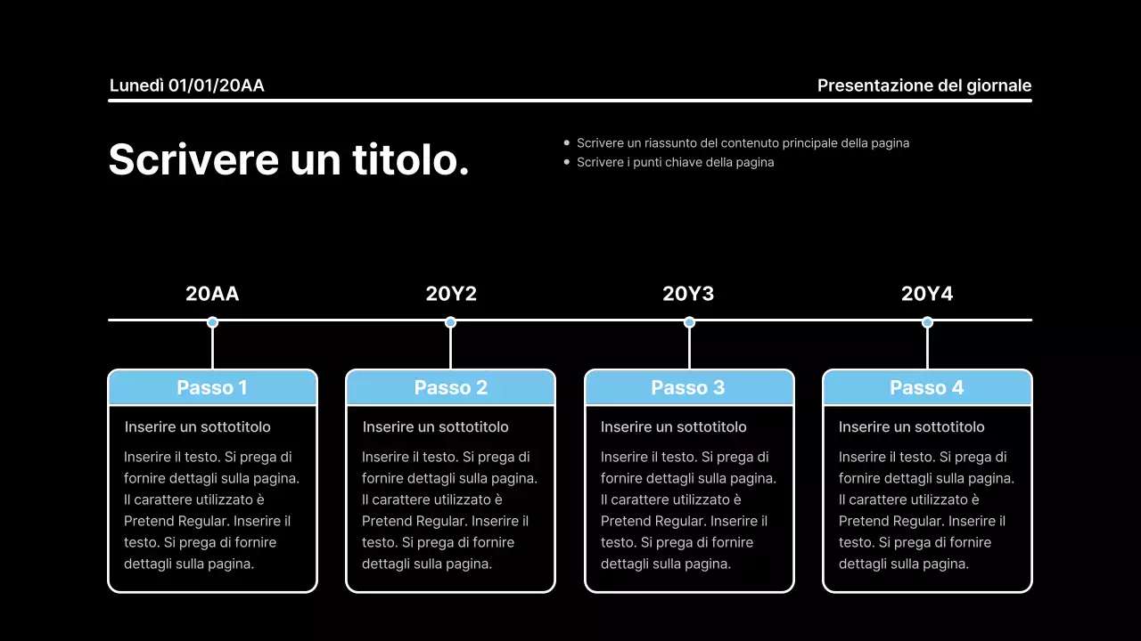 Presentazione che attira l'attenzione con linee decise in un concetto di giornale su sfondo nero
